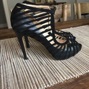 Talbots Leather and Suede Peep-toe Heel (Size 8)